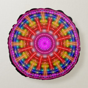 Cojín Redondo Neon Medallion