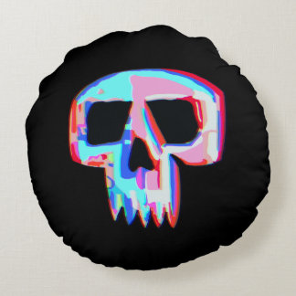 Cojín Redondo Neon Skull