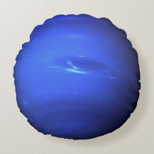 Cojín Redondo Neptune Planet Photo Space Sistema solar Rich Blue