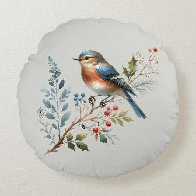 Cojín Redondo Nestled Nature (Anverso)