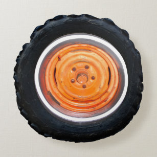 Cojín Redondo neumático de coche antiguo naranja