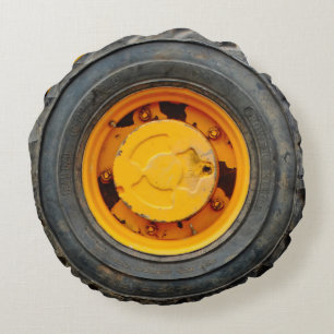 Cojín Redondo neumático de coche antiguo naranja amarillo