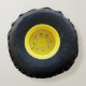Cojín Redondo neumático de rueda del tractor amarillo (Reverso)