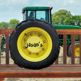 Cojín Redondo neumático de rueda del tractor con nombre personal