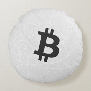 Cojín Redondo Neurona de Bitcoin Blanca