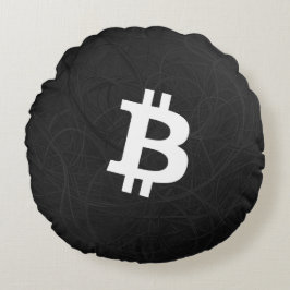 Cojín Redondo Neurona de Bitcoin Negro