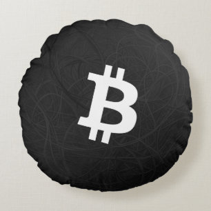 Cojín Redondo Neurona de Bitcoin Negro