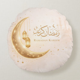 Cojín Redondo Neutral Gold Ramadan Kareem Throw Pillow – Islamic