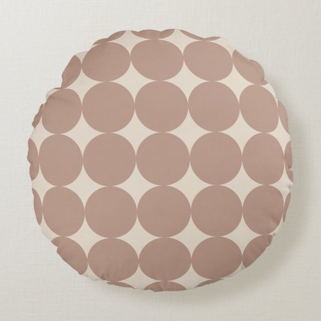 Cojín Redondo Neutral Polka Dot Throw Pillow - Round (Anverso)