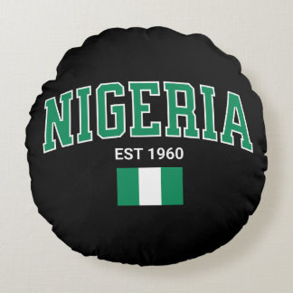 Cojín Redondo Nigeria Est. 1960 — Legado de Orgullo
