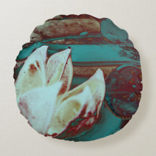 Cojín Redondo Nilo de agua artificial en rojo y azul