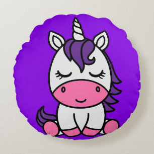 Cojín Redondo Niñas Unicorn Pony