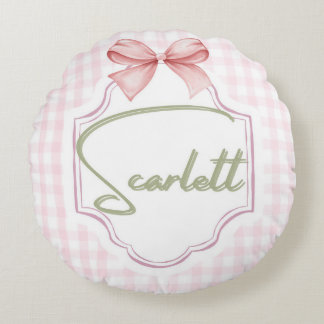 Cojín Redondo Niñera Escarlett Personalizada Gingham