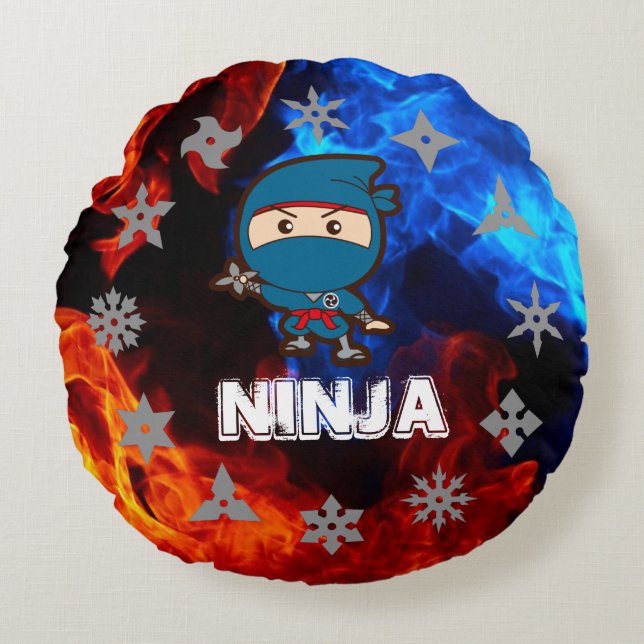 Cojín Redondo Ninja Boy (Anverso)