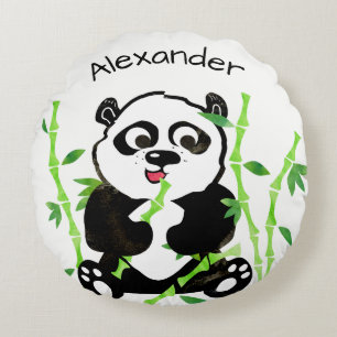 Cojín Redondo Niños personalizados del animal del oso de panda