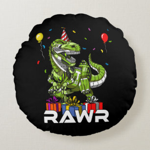 Cojín Redondo Niños T-Rex Dinosaur Robot Rawr Fiesta de cumpleañ