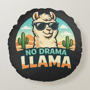 Cojín Redondo No Drama Llama - Reino de las Criaturas