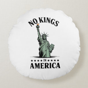 Cojín Redondo No Kings in America Estatua de la Libertad