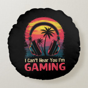Cojín Redondo No puedo oírte estoy jugando videojuegos divertido