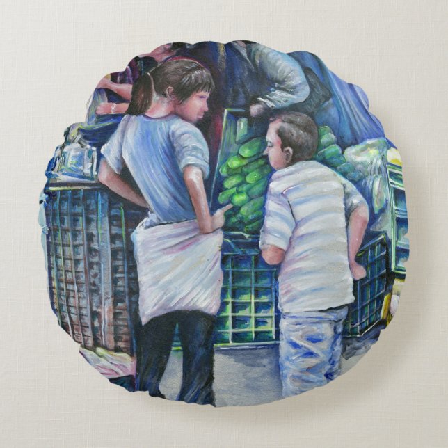 Cojín Redondo No son Chicas, son mujeres (Anverso)