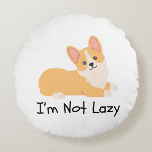 Cojín Redondo No soy perezoso memes de perros Accent Pillow