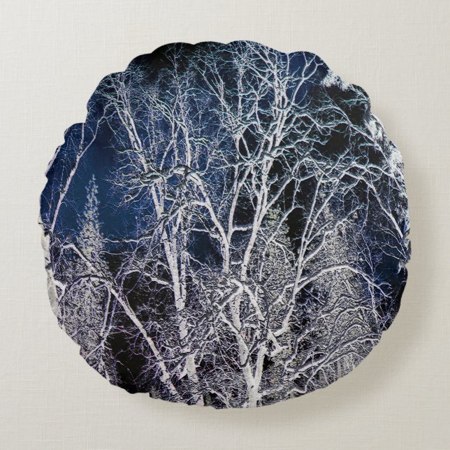 Cojín Redondo Noche de invierno fría... (Anverso)