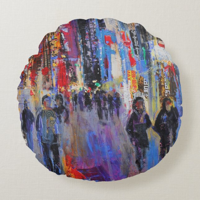 Cojín Redondo Noche de Tokio (Anverso)