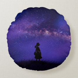 Cojín Redondo Noche solitaria y estrellada