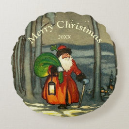 Cojín Redondo Nochebuena vintage