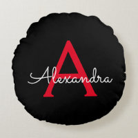 Nombra de monograma de guión negro rojo