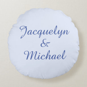 Cojín Redondo Nombre de caligrafía moderna y elegante de la llan