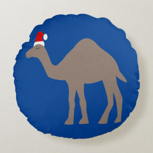 Cojín Redondo Nombre de familia de Personalizado de camello Navi