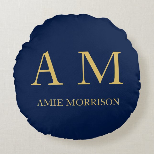 Cojín Redondo Nombre de las letras iniciales profesionales de lo (Anverso)