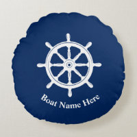 Nombre del barco Nautical Ships Wheelm Navy Blue