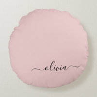 Nombre del Monograma de Rubor Dusty Pink Moderne S