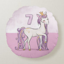 Nombre personalizado 7cumpleaños Caballo rosa con 