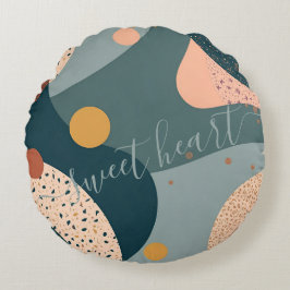 Cojín Redondo Nombre personalizado de Boho