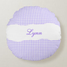 Nombre Personalizado de Gingham Púrpura Rústico