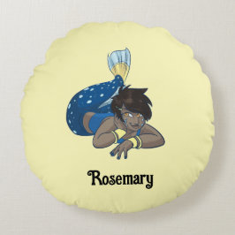 Cojín Redondo Nombre personalizado de Lady mermaid