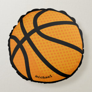 Cojín Redondo Nombre personalizado del baloncesto