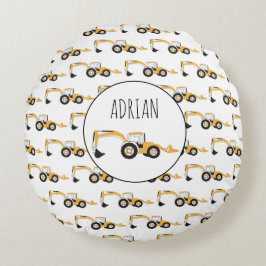 Cojín Redondo Nombre personalizado del camión de construcción Ba