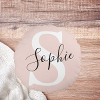 Nombre personalizado moderno Monograma Pastel rosa