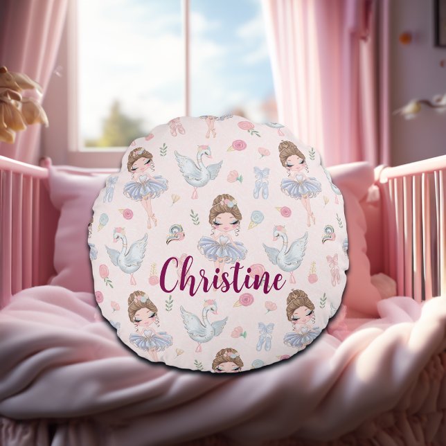 Cojín Redondo Nombre personalizado My Sweet Ballerina (Subido por el creador)