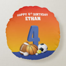 Nombre Personalizado Niño 4º Cumpleaños Bolas Depo