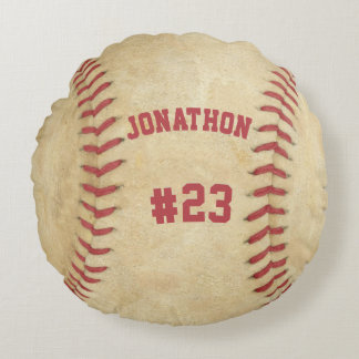 Cojín Redondo Nombre y número de béisbol personalizado