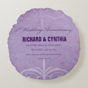 Cojín Redondo Nombres personalizados, 50 aniversario de bodas pa