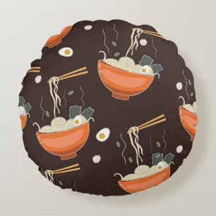 Cojín Redondo Noodles Ramen: Gráficos de época