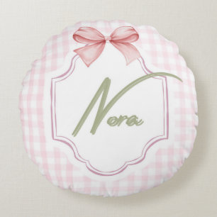 Cojín Redondo Nora Nora Baby Nursery Bow&Gingham