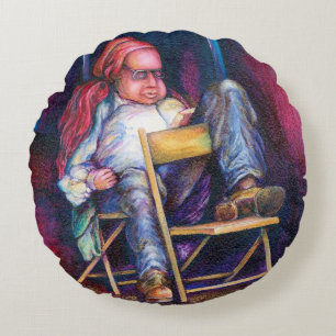 Cojín Redondo Norman prefiere dibujar mientras duerme