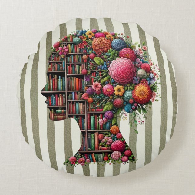 Cojín Redondo Novels Are My Sanctuary for Bookish (Anverso)